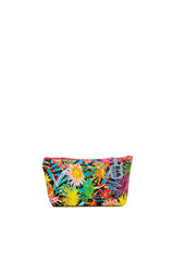 Mavi Desenli Mini Portfföy Makyaj Çantası