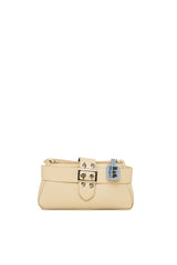 Krem Kemer Detaylı Mini Baget