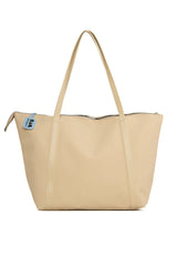 Krem Renkli Püskül Detaylı Saten Tote Çanta