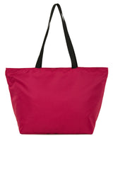 Fuşya Çizgili Beach Bag Baskılı Plaj Çantası