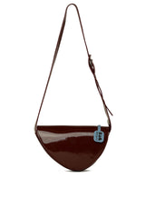 Bordo Askı Detaylı Oval Rugan Kapaklı Baget