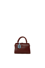 Bordo Kilit Detaylı Mini Askılı Çanta