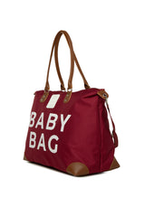 Bordo Baby Bag Baskılı Garnili Anne Bebek Çantası