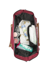 Bordo Baby Bag Baskılı Garnili Anne Bebek Çantası