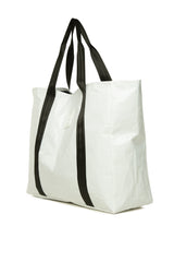 Beyaz Çift Şeritli Maxi Boy Plaj Çantası