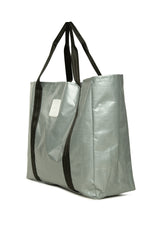 Gri Çift Şeritli Maxi Boy Plaj Çantası