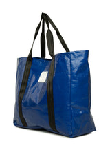 Mavi Çift Şeritli Maxi Boy Plaj Çantası