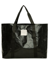 Siyah Çift Şeritli Maxi Boy Plaj Çantası