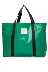 Yeşil Çift Şeritli Maxi Boy Plaj Çantası