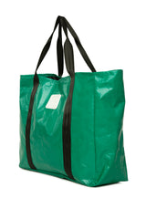 Yeşil Çift Şeritli Maxi Boy Plaj Çantası