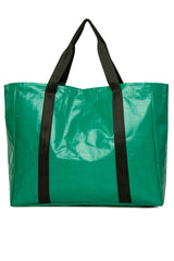 Yeşil Çift Şeritli Maxi Boy Plaj Çantası