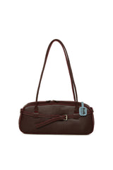 Bordo Gerçek Deri Kemerli İnce Askılı Çanta