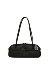 Siyah Gerçek Deri Kemerli İnce Askılı Çanta