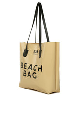 Krem Beach Bag Baskılı Plaj Çantası