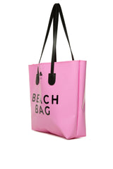 Pembe Beach Bag Baskılı Plaj Çantası