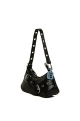 Mat Siyah Kemer Aksesuarlı Askı Detaylı Baget Çanta