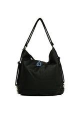 Siyah Yumuşak Dokulu Çift Çapraz Fermuarlı Askılı ve Sır