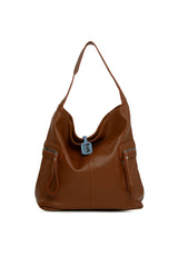 Taba Dokulu Yan Fermuar Detaylı Salaş Çanta