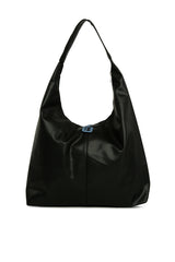 Siyah Yumuşak Dokulu Oval Maxi Boy Omuz Çantası