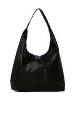 Siyah Yumuşak Dokulu Oval Maxi Boy Omuz Çantası