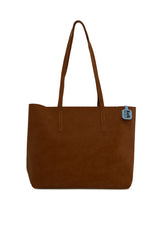 Taba İnce Askılı Fermuarlı Nubuk Tote Çanta