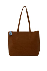 Taba İnce Askılı Fermuarlı Nubuk Tote Çanta