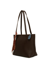 Kahverengi Üç Bölmeli Şallı Tote Çanta