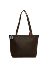 Kahverengi Üç Bölmeli Şallı Tote Çanta