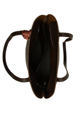 Kahverengi Üç Bölmeli Şallı Tote Çanta