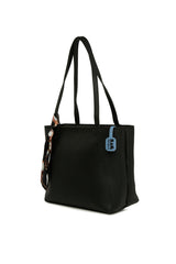 Siyah Üç Bölmeli Şallı Tote Çanta