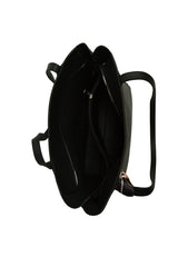 Siyah Üç Bölmeli Şallı Tote Çanta