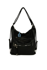 Siyah Beş Gözlü Cepli Salaş Askılı ve Sırt Çantası