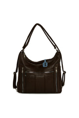 Kahverengi Yedi Gözlü Fermuar Detaylı Askılı ve Sırt Salaş Ça