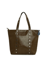 Vizon Trok Detaylı Kırışık Deri Büyük Tote Çanta