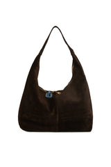 Kahverengi Hakiki Süet Deri Büyük Salaş Çanta