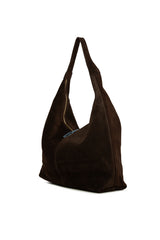 Kahverengi Hakiki Süet Deri Büyük Salaş Çanta