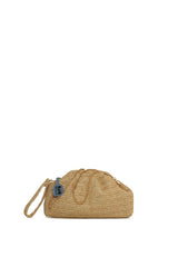 Krem Burslu Pilili Hasır Çanta