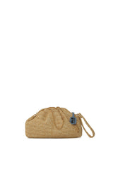 Krem Burslu Pilili Hasır Çanta