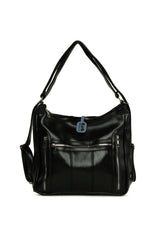 Siyah Dik Fermuarlı Çok Gözlü Salaş Askılı ve Sırt Çanta