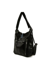 Siyah Dik Fermuarlı Çok Gözlü Salaş Askılı ve Sırt Çanta