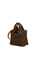 Kahverengi Uzun Askılı El Tutmalı Hasır Çanta