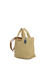 Krem Uzun Askılı El Tutmalı Hasır Çanta
