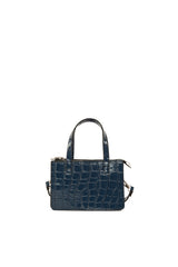 Lacivert Parlak Kroko Mini Tasarım Çanta