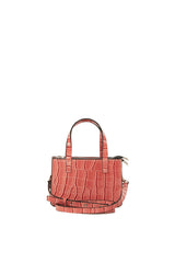 Pembe Parlak Kroko Mini Tasarım Çanta
