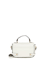 Beyaz Nakışlı Kemer Detaylı Mini Çanta