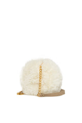 Krem Yuvarlak Puf Çanta