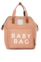 Pudra Baby Bag Baskılı Cepli Anne Bebek Bakım Sırt Çanta