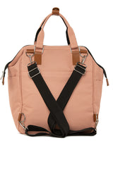 Pudra Baby Bag Baskılı Cepli Anne Bebek Bakım Sırt Çanta