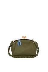 Haki Örgü Askılı Burslu Klasik Çanta