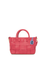 Fuşya Örgü Derili Askılı Tasarım Çanta